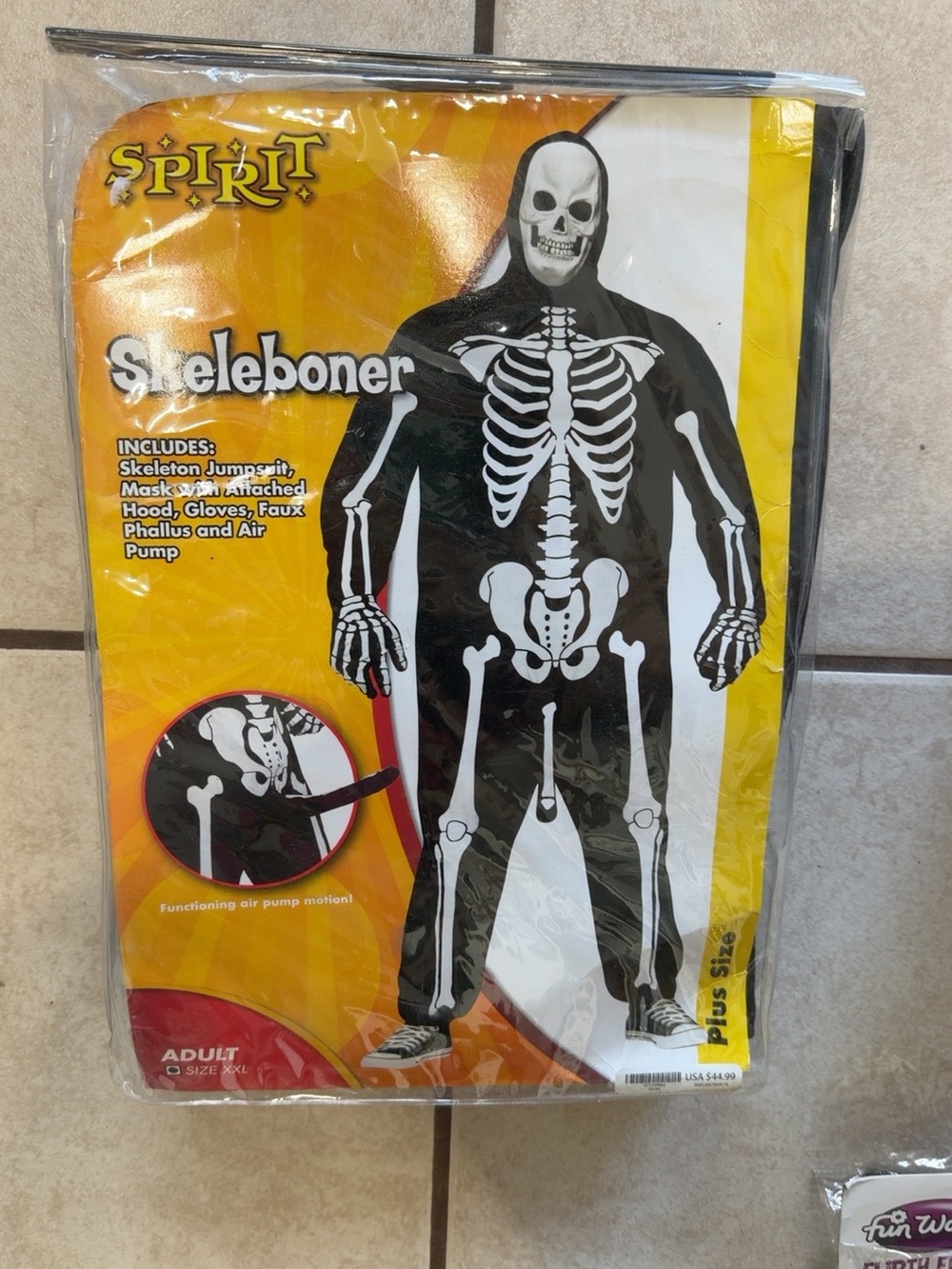 Spirit Halloween Skeleboner Costume Adult XXL Complete Skeleton Jumpsuit
